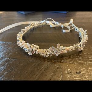 Crystal and pearl Belaire Bridal headpiece